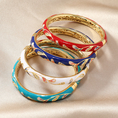 CZTICLE™ Kloisonné Enamel 👩‍⚕️ Lymphatikus mágneses terápia Arany karkötő🌺