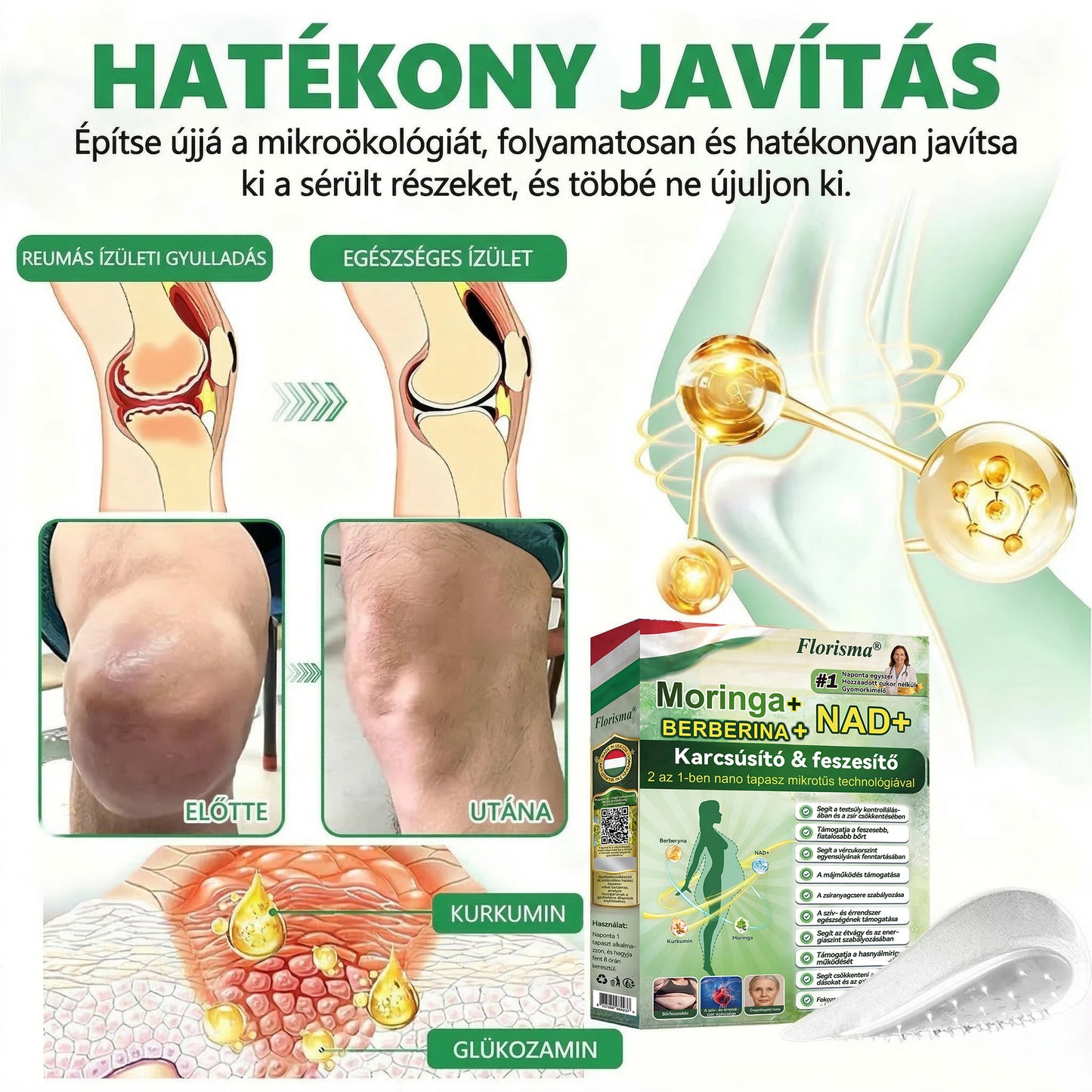 【Az utolsó nap – 80% kedvezmény】 ✅ Florisma® Moringa + Berberin + NAD+ 2 az 1-ben Fejlett nano-mikrotűs tapasz ✨ 7 tapasz/csomag · 1 heti adag