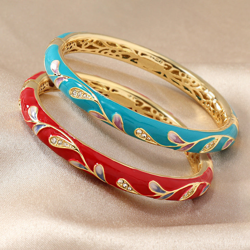 CZTICLE™ Kloisonné Enamel 👩‍⚕️ Lymphatikus mágneses terápia Arany karkötő🌺