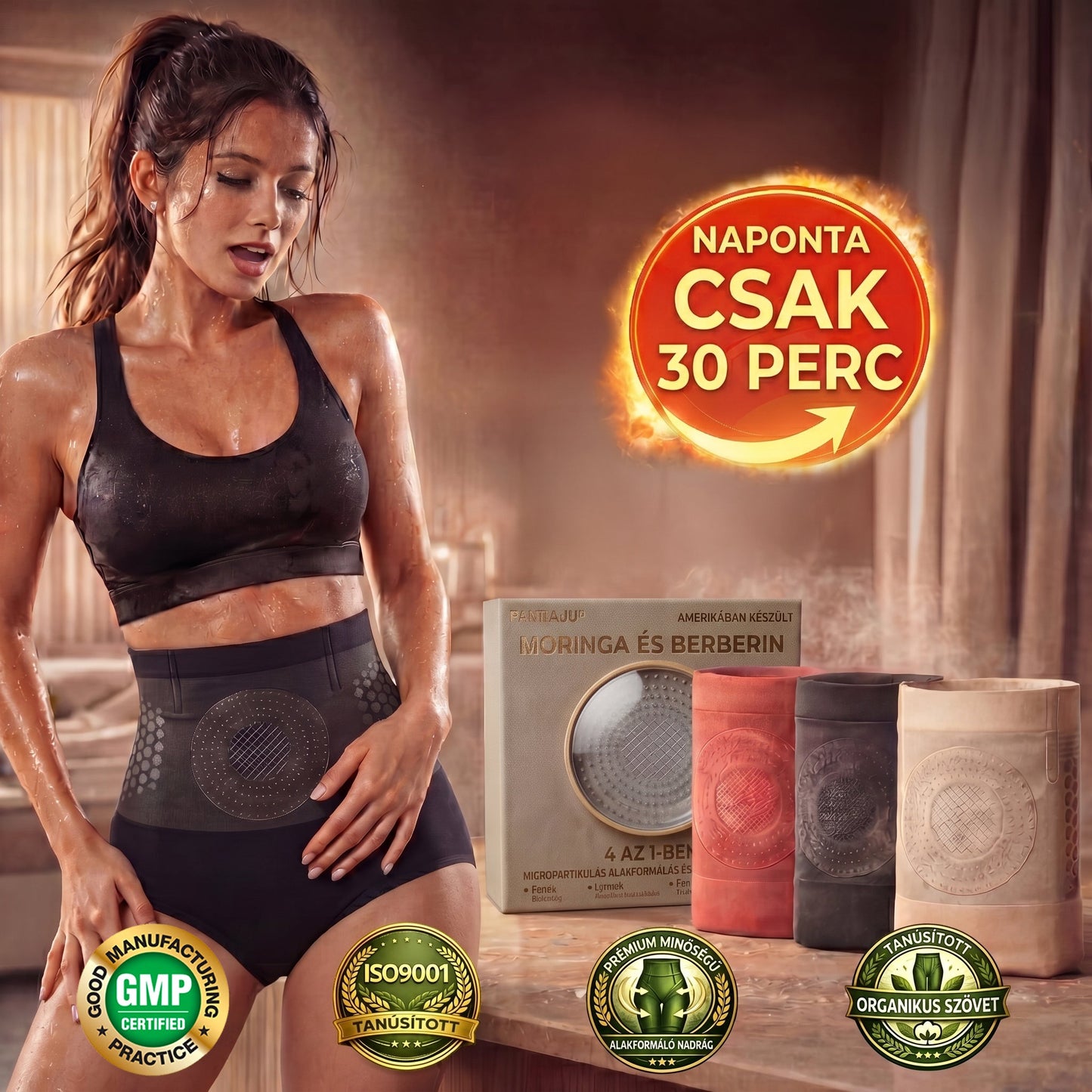 𝑯𝒊𝒗𝒂𝒕𝒂𝒍𝒐𝒔 𝑴á𝒓𝒌𝒂𝒃𝒐𝒍𝒕 |🛒 𝑷𝑨𝑼𝑹𝑨𝑱𝑼® Moringa & Berberin 4 az 1-ben Mikrorészecskés Alakformáló & Zsírégető Rövidnadrág 🏆