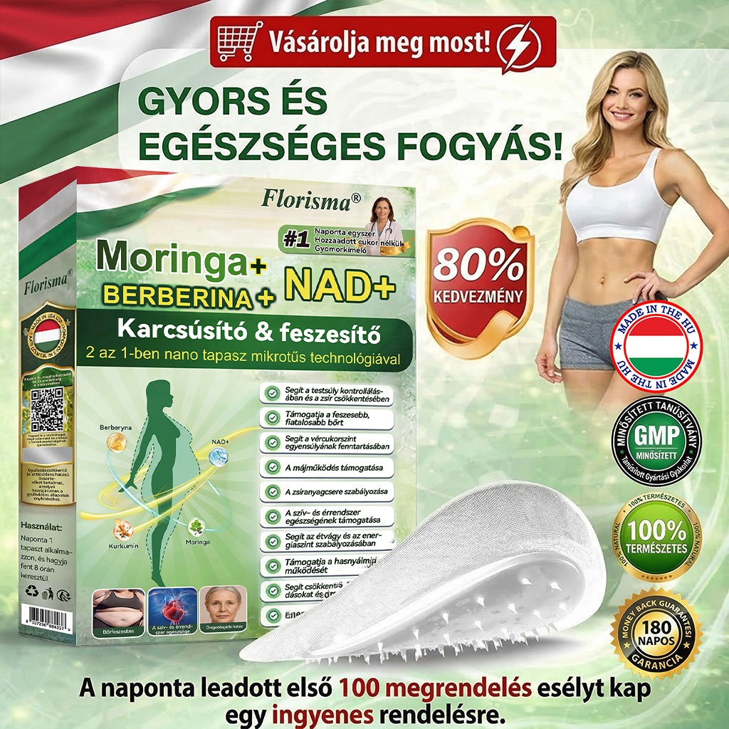 【Az utolsó nap – 80% kedvezmény】 ✅ Florisma® Moringa + Berberin + NAD+ 2 az 1-ben Fejlett nano-mikrotűs tapasz ✨ 7 tapasz/csomag · 1 heti adag