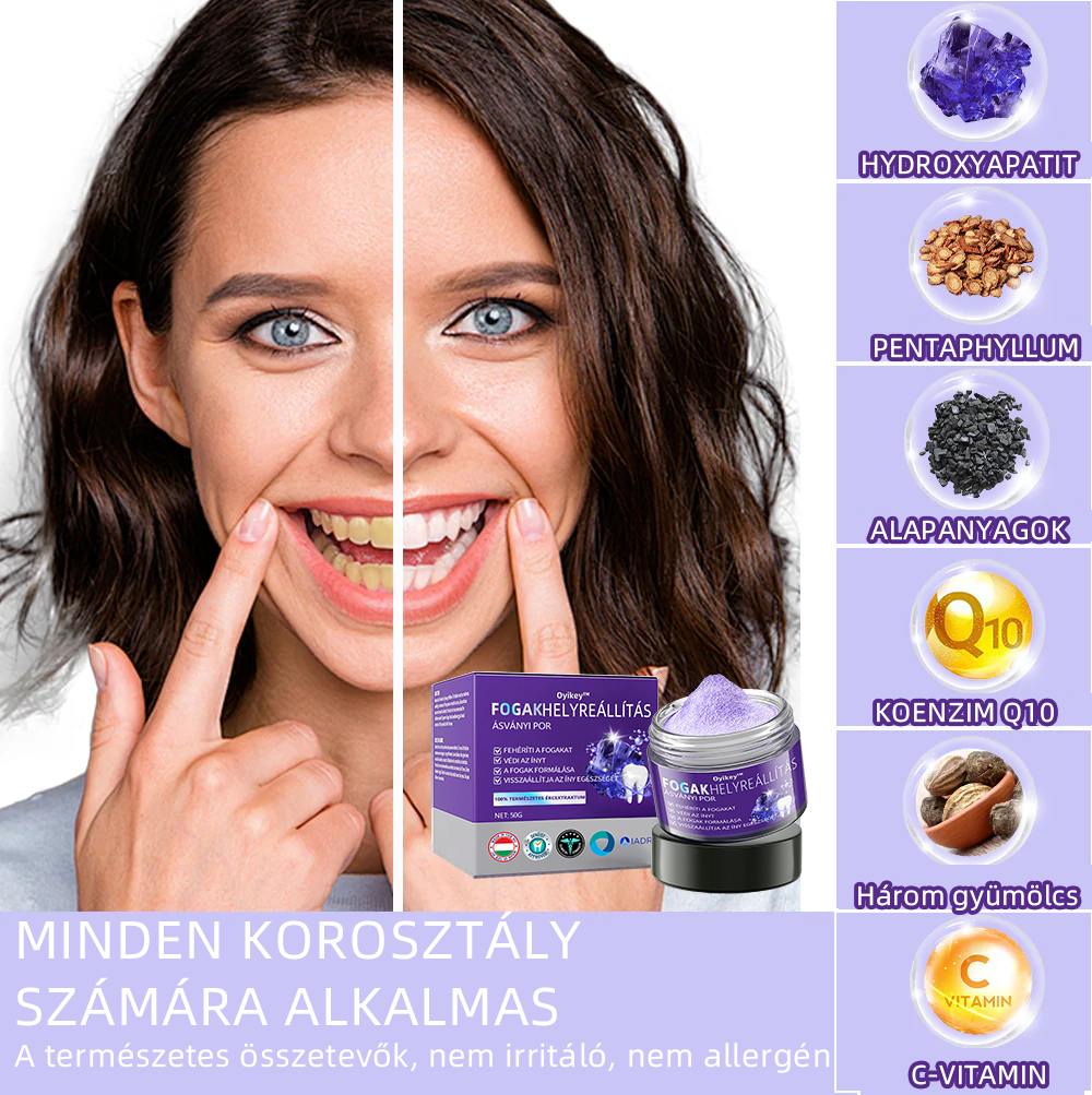 𝐎𝐲𝐢𝐤𝐞𝐲™ FOGAK HELYREÁLLÍTÁS ÁSVÁNYI POR Hatékonyan javítja a szuvasodást, ínyproblémákat, fogérzékenységet, szájfekélyeket és a fogak elszíneződését, miközben jelentősen javítja a szájüreg általános egészségét.(𝑀𝑂𝐾 𝑎𝑗á𝑛𝑙𝑜𝑡𝑡)🧑‍⚕️