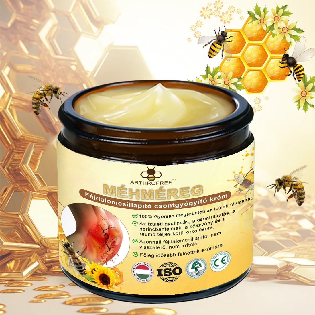 FATONG™ Méhméreg Fájdalomcsillapító Csontgyógyító Krém 🐝🐝🌿🌿 (Kifejezetten idősek számára & az AIPM ajánlja)🔥🔥