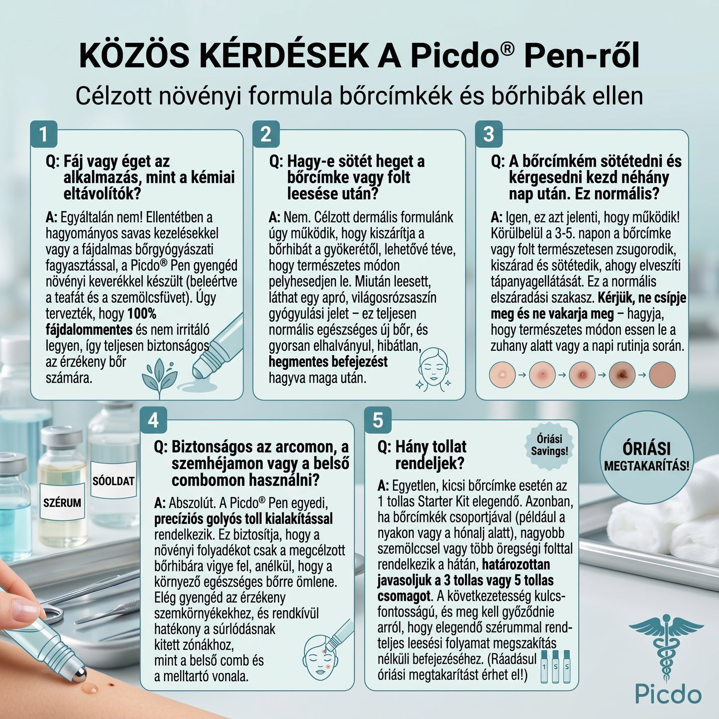 Hivatalos márkabolt | ✅👩‍⚕️ 𝐏i𝐜𝐝o® 7-Napos 𝗧𝗮𝗴 & 𝗦𝗽𝗼𝘁 𝐄𝐫𝐚𝘀𝐞𝐫 (Fájdalommentes, heg nélküli – golyós applikátor) 🎉