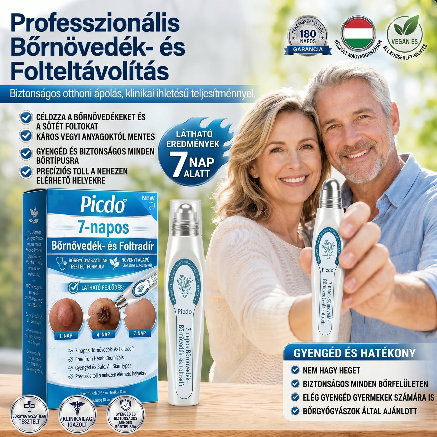 Hivatalos márkabolt | ✅👩‍⚕️ 𝐏i𝐜𝐝o® 7-Napos 𝗧𝗮𝗴 & 𝗦𝗽𝗼𝘁 𝐄𝐫𝐚𝘀𝐞𝐫 (Fájdalommentes, heg nélküli – golyós applikátor) 🎉
