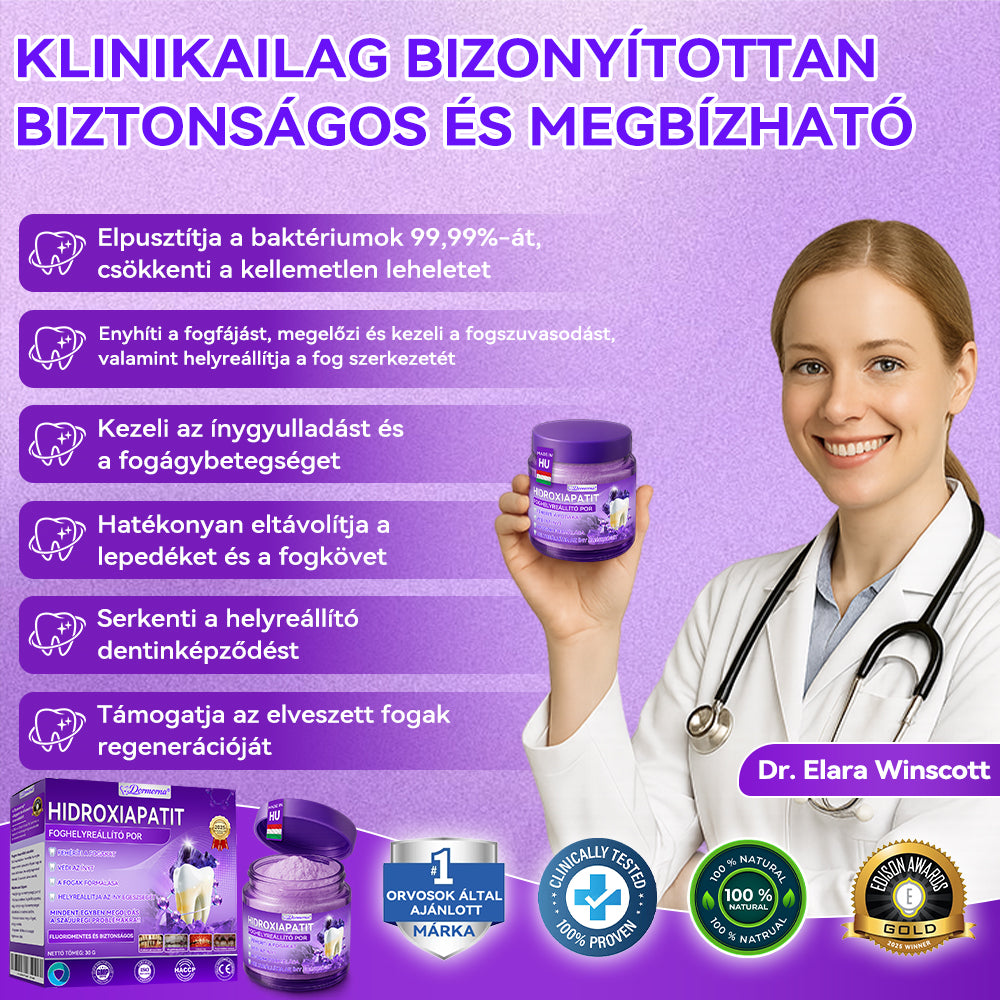 Hivatalos bolt 𝑫𝑜𝑟𝒎𝒐𝒓𝙣𝙖® Hidroxiapatit Foghelyreállitó Por👨‍⚕️Hatékonyan kezeli a szuvasodást, ínyproblémákat, érzékeny fogakat, szájüregi sebeket és sárga fogakat, miközben javítja az általános szájhigiéniát🛡️