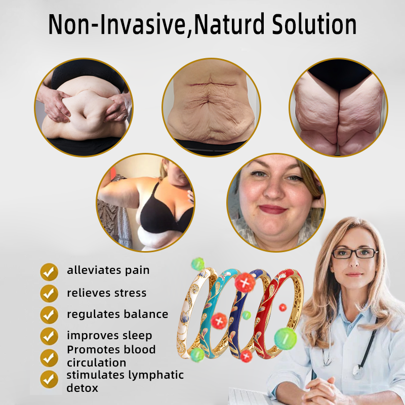 CZTICLE™ Kloisonné Enamel 👩‍⚕️ Lymphatikus mágneses terápia Arany karkötő🌺