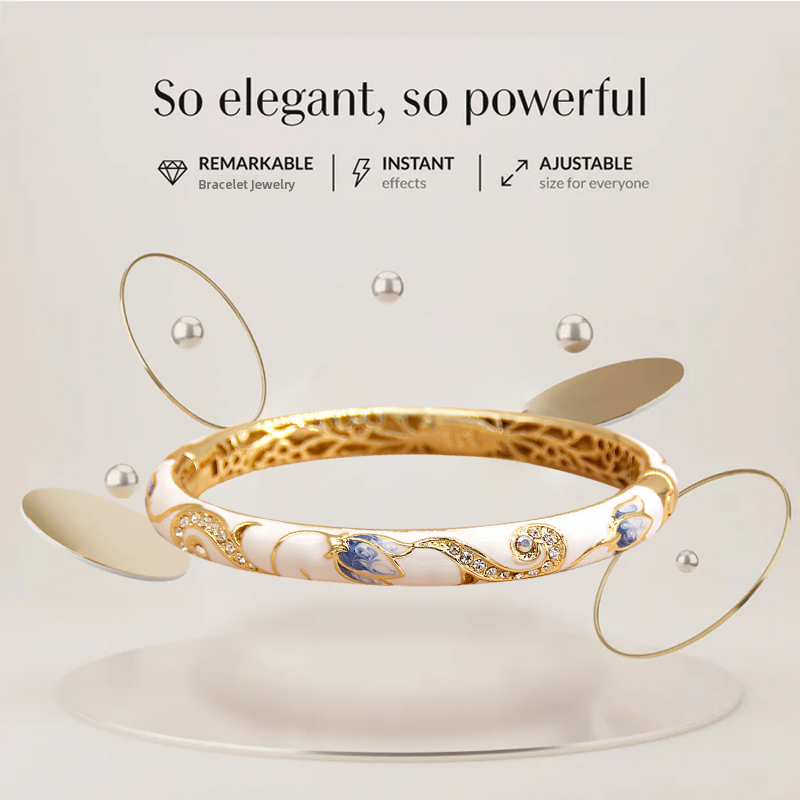 CZTICLE™ Kloisonné Enamel 👩‍⚕️ Lymphatikus mágneses terápia Arany karkötő🌺