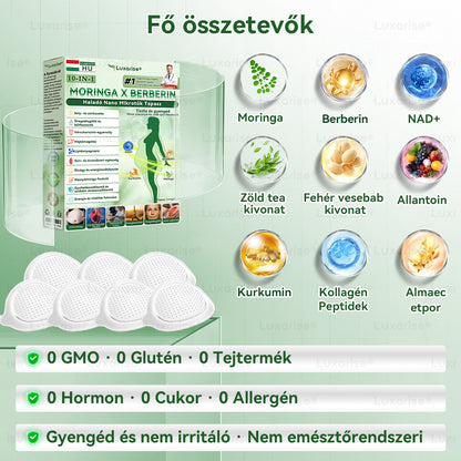 Hivatalos bolt  |  𝑳𝒖𝒙𝒂𝒓𝒊𝒔𝒆® MORINGA X BERBERIN 10-IN-1 Haladó Nano Mikrotük Tapasz👩‍⚕️(Egy naponta, látható változások 7 nap alatt) 🩹  Tartalmazza az elhízást, a cukorbetegséget, az alvási apnoét, az ízületi problémákat és egyebeket 🌹