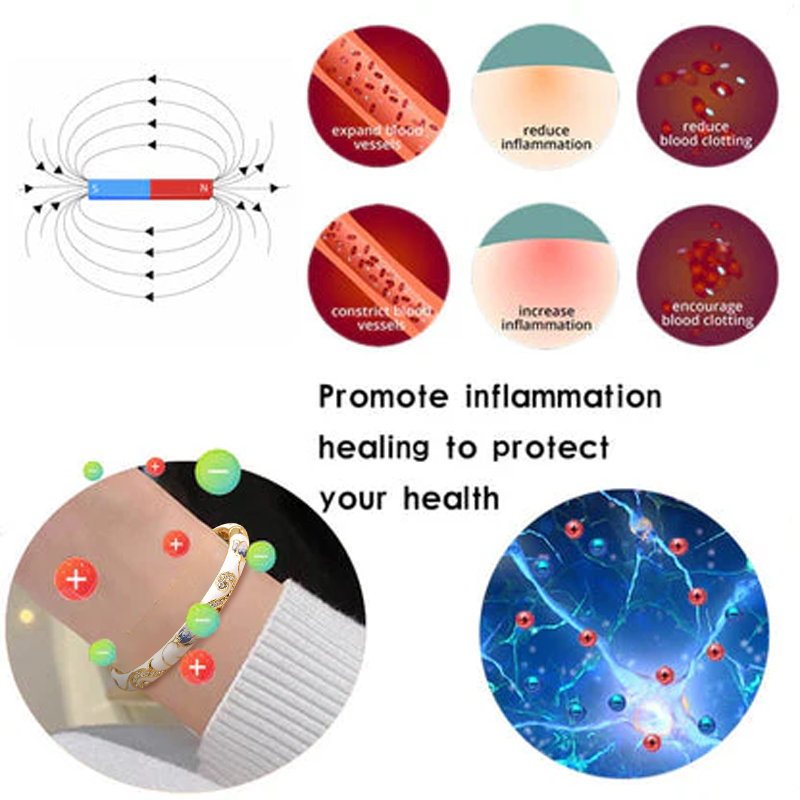 CZTICLE™ Kloisonné Enamel 👩‍⚕️ Lymphatikus mágneses terápia Arany karkötő🌺