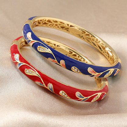 CZTICLE™ Kloisonné Enamel 👩‍⚕️ Lymphatikus mágneses terápia Arany karkötő🌺