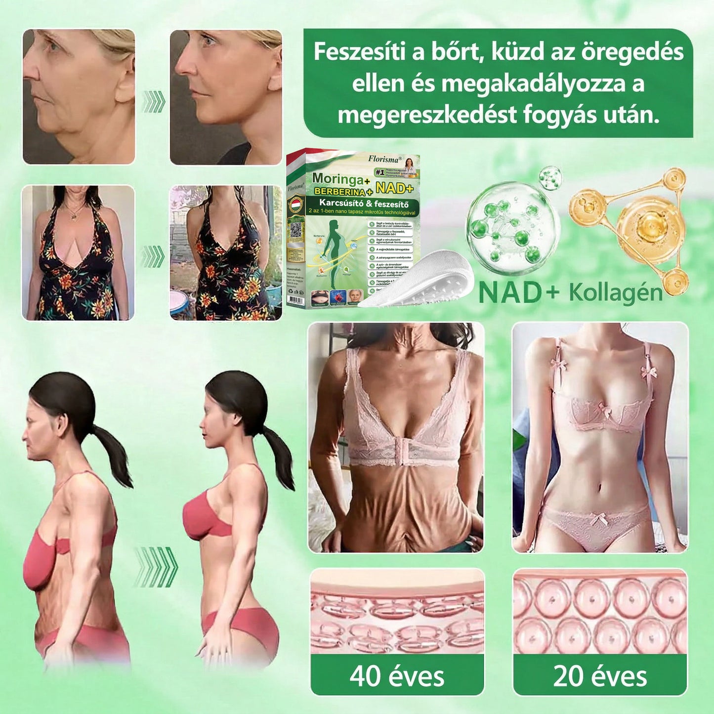 【Az utolsó nap – 80% kedvezmény】 ✅ Florisma® Moringa + Berberin + NAD+ 2 az 1-ben Fejlett nano-mikrotűs tapasz ✨ 7 tapasz/csomag · 1 heti adag