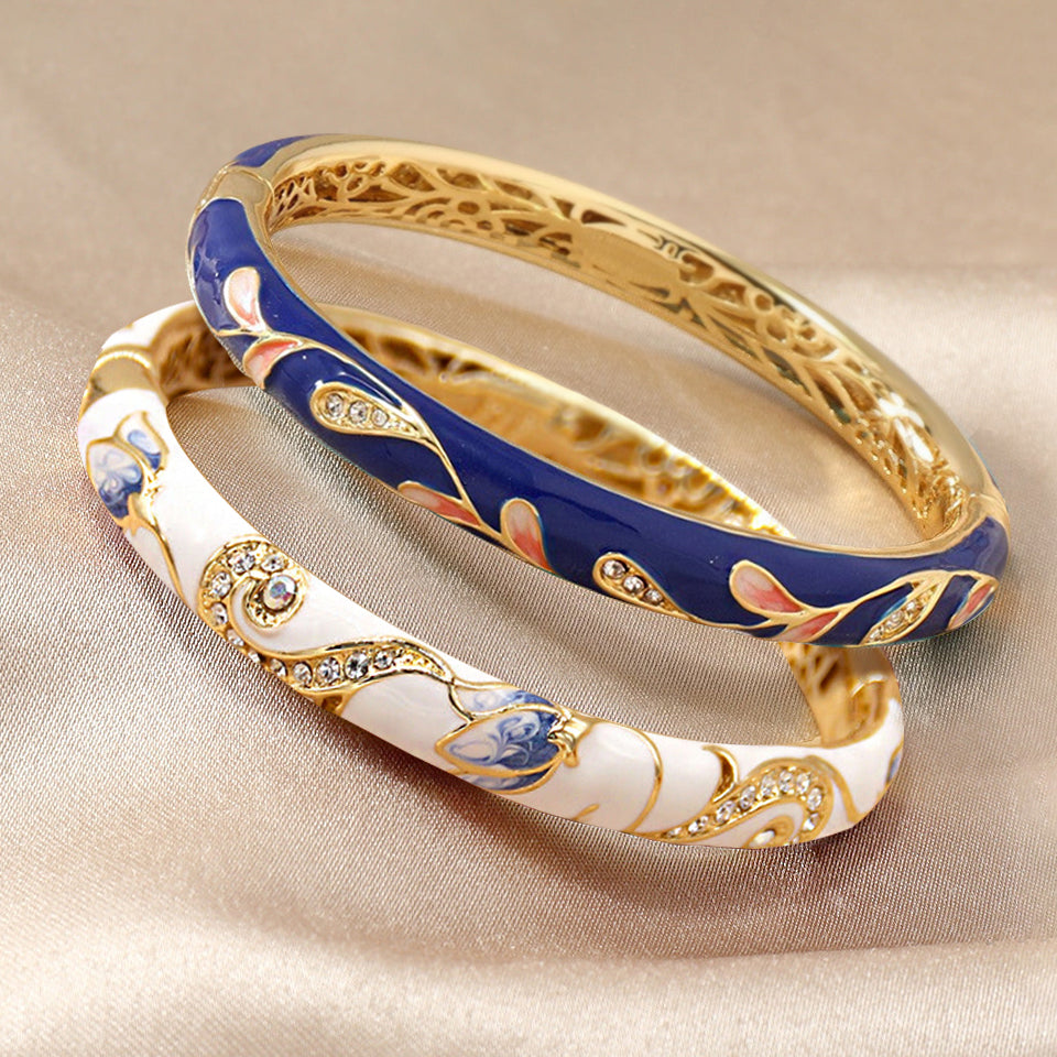 CZTICLE™ Kloisonné Enamel 👩‍⚕️ Lymphatikus mágneses terápia Arany karkötő🌺