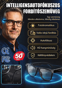 👓Intelligens AI-kamerás szemüveg – színváltással,🌍 zoom funkcióval és valós idejű AI-fordítással🌆1