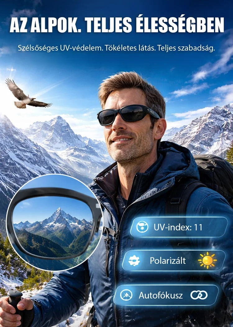 👓Intelligens AI-kamerás szemüveg – színváltással,🌍 zoom funkcióval és valós idejű AI-fordítással🌆1