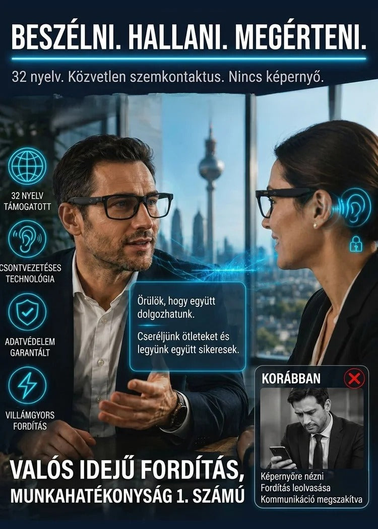 👓Intelligens AI-kamerás szemüveg – színváltással,🌍 zoom funkcióval és valós idejű AI-fordítással🌆1