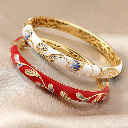 CZTICLE™ Kloisonné Enamel 👩‍⚕️ Lymphatikus mágneses terápia Arany karkötő🌺