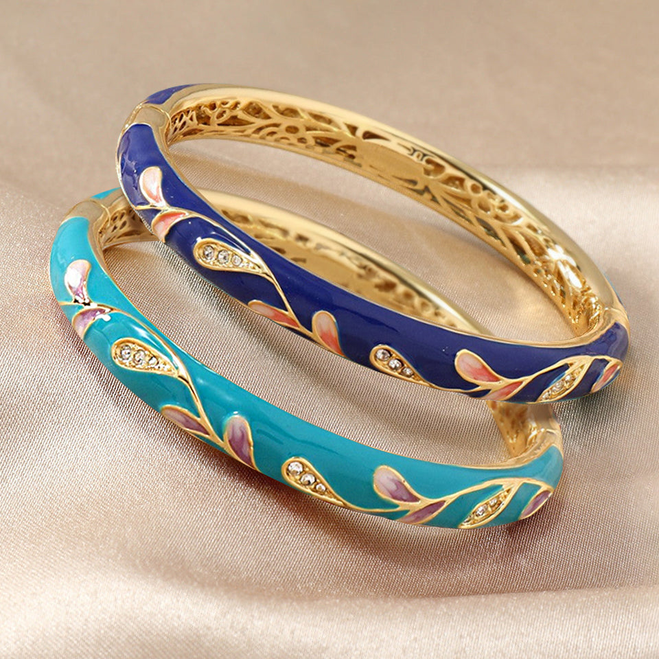CZTICLE™ Kloisonné Enamel 👩‍⚕️ Lymphatikus mágneses terápia Arany karkötő🌺