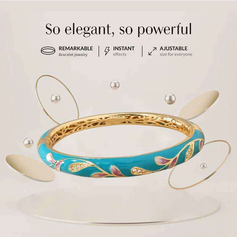 CZTICLE™ Kloisonné Enamel 👩‍⚕️ Lymphatikus mágneses terápia Arany karkötő🌺