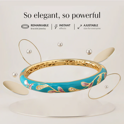 CZTICLE™ Kloisonné Enamel 👩‍⚕️ Lymphatikus mágneses terápia Arany karkötő🌺