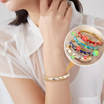 CZTICLE™ Kloisonné Enamel 👩‍⚕️ Lymphatikus mágneses terápia Arany karkötő🌺