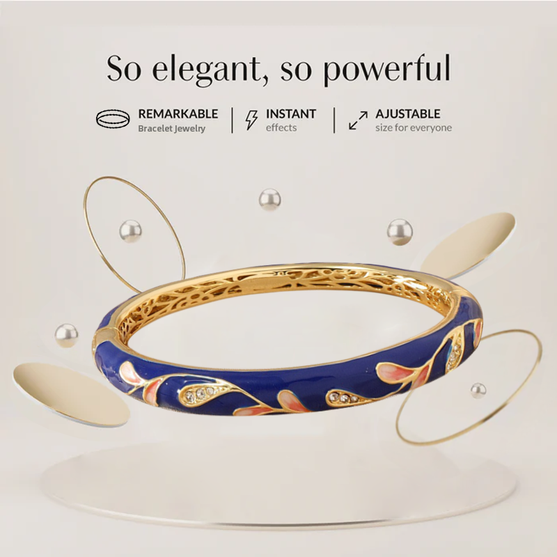 CZTICLE™ Kloisonné Enamel 👩‍⚕️ Lymphatikus mágneses terápia Arany karkötő🌺
